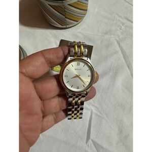 Relic Two Tone Stainless Steel Watch Silver Gold Roman Numeral PRP050 with Tin